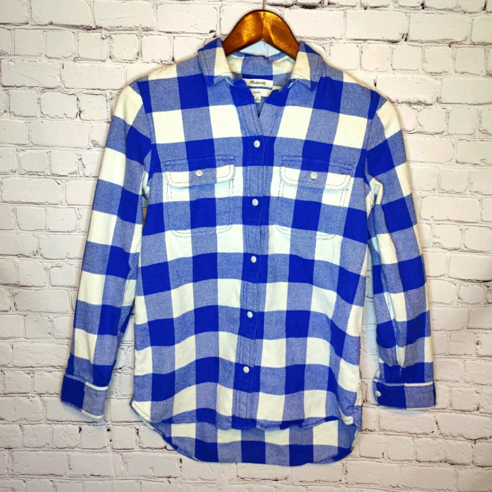 Madewell flannel button up classic Medium